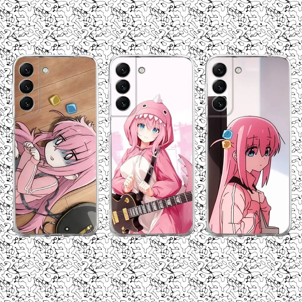 

Hitori B-Bocchi the Rock Phone Case For Samsung S24,30,21,22,23,20 FE,lite,PIus,Ultra,5G,Note,9,10 Transparent Cover