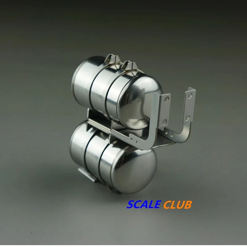 Scaleclub 1/14 Drag Head Mud Head Upgrade Metal Double Gas Tank For Tamiya Lesu For Scania Man Actros Volvo Car Parts Rc Truck