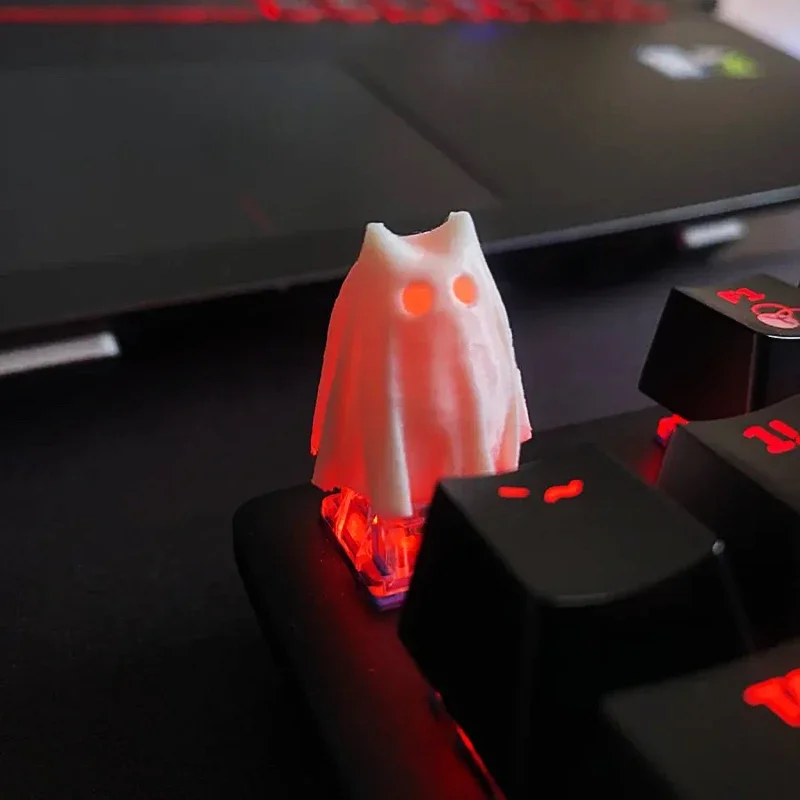 Original Cartoon Halloween Ghost Keycap Artisan Anime Transmitting Keyboard Cap Handmade Custom Keycaps for Mechanical Keyboard