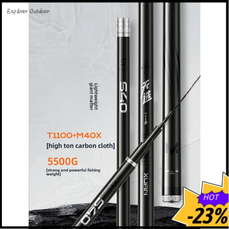 

Heavy-Duty Carbon Fiber Fishing Rod - Ultra-Lightweight Design Big Game Fish (Carp/Sturgeon) in Lakes & Reservoirs