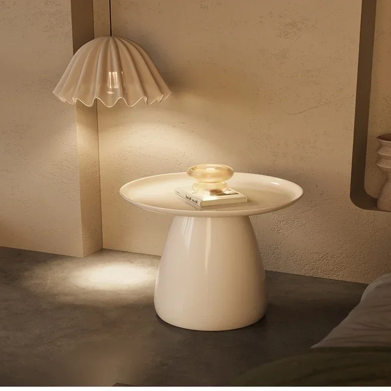 Nordic Cream Wind Coffee Table  Simple Modern Plastic Round Tea Table Creative Side Table  Living Room Furniture