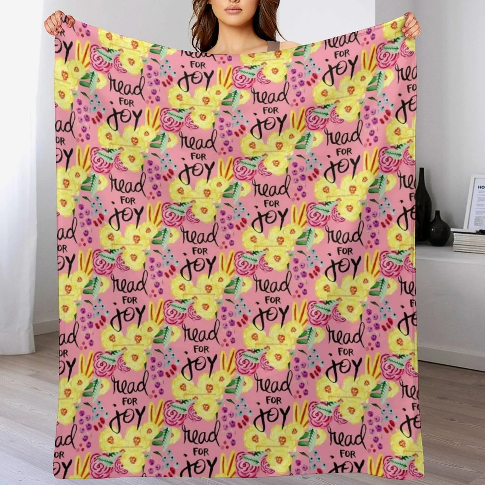 

READ FOR JOY Throw Blanket Stylish Decor Blanket Gift for Friends Roommate