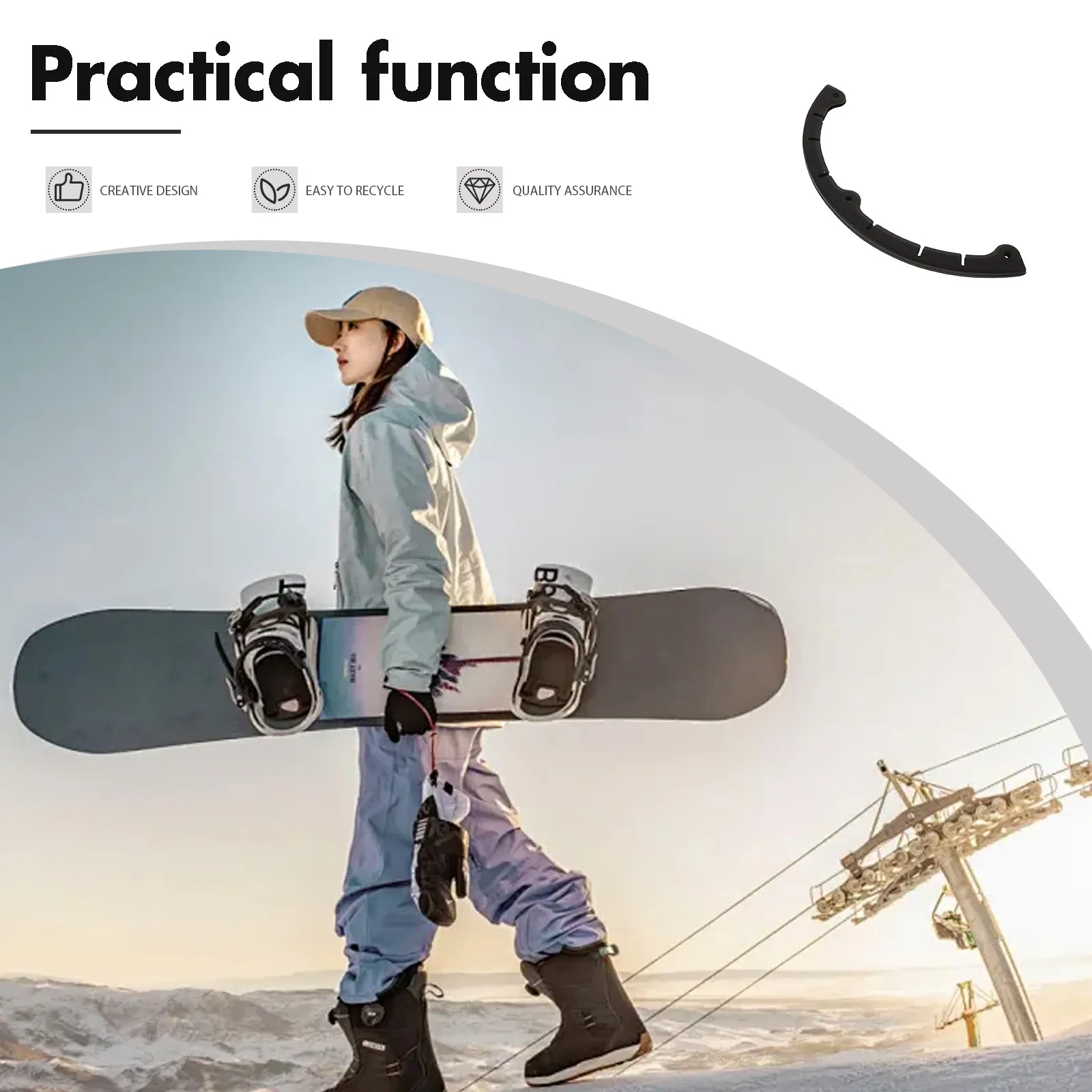 

2 шт. Защитные накладки на концы сноуборда, черные, обхватывающие резиновые защитные вставки для носика и хвоста, защита от ударов и вмятин