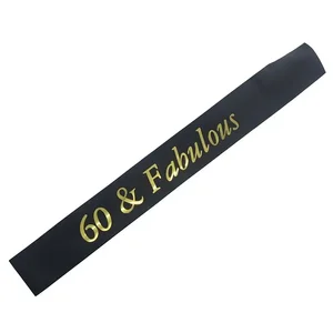 Sash sinh nhật long lanh vàng, 30, 40, 50, 60, 70, 80, satin tuyệt vời, 30, 40, 50, 60, 70, 80 10 doanh số sinh nhật chính 80 năm - №9