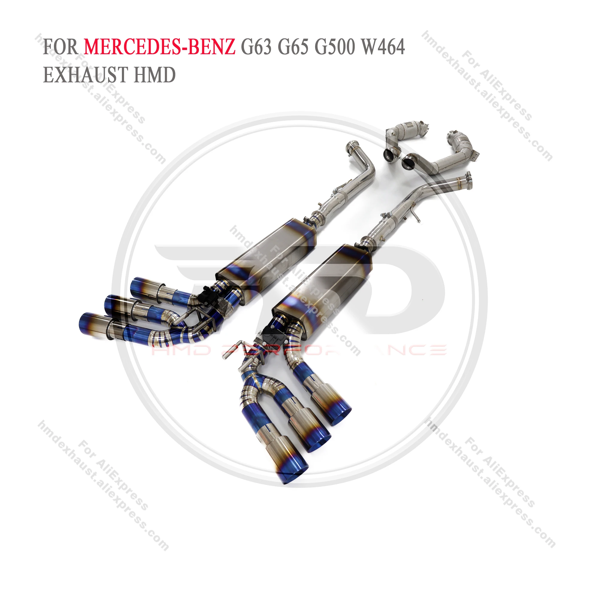 

The HMD titanium exhaust system is a complete set for Mercedes-Benz G500 G63 G65 auto parts electronic valves