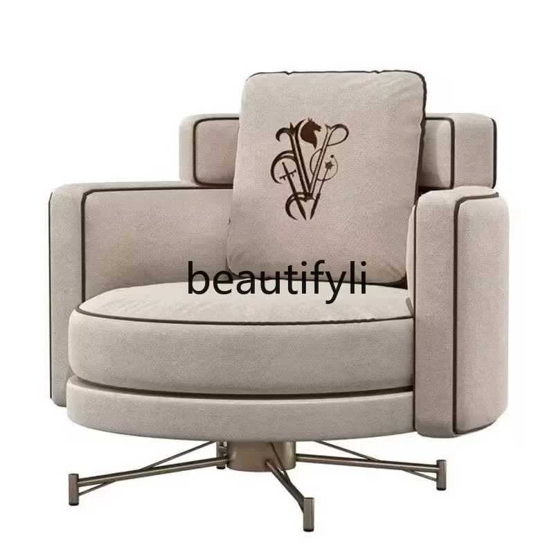 

Light luxury fabric sofa chair living room modern leisure chair high-end armrest back chair