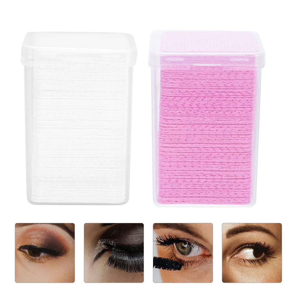 2 صناديق وسادات قطنية رمش تمديد الغراء زجاجة مساحات المهنية صالون تنظيف الملابس الغراء بقايا مزيل خالية من الوبر #2