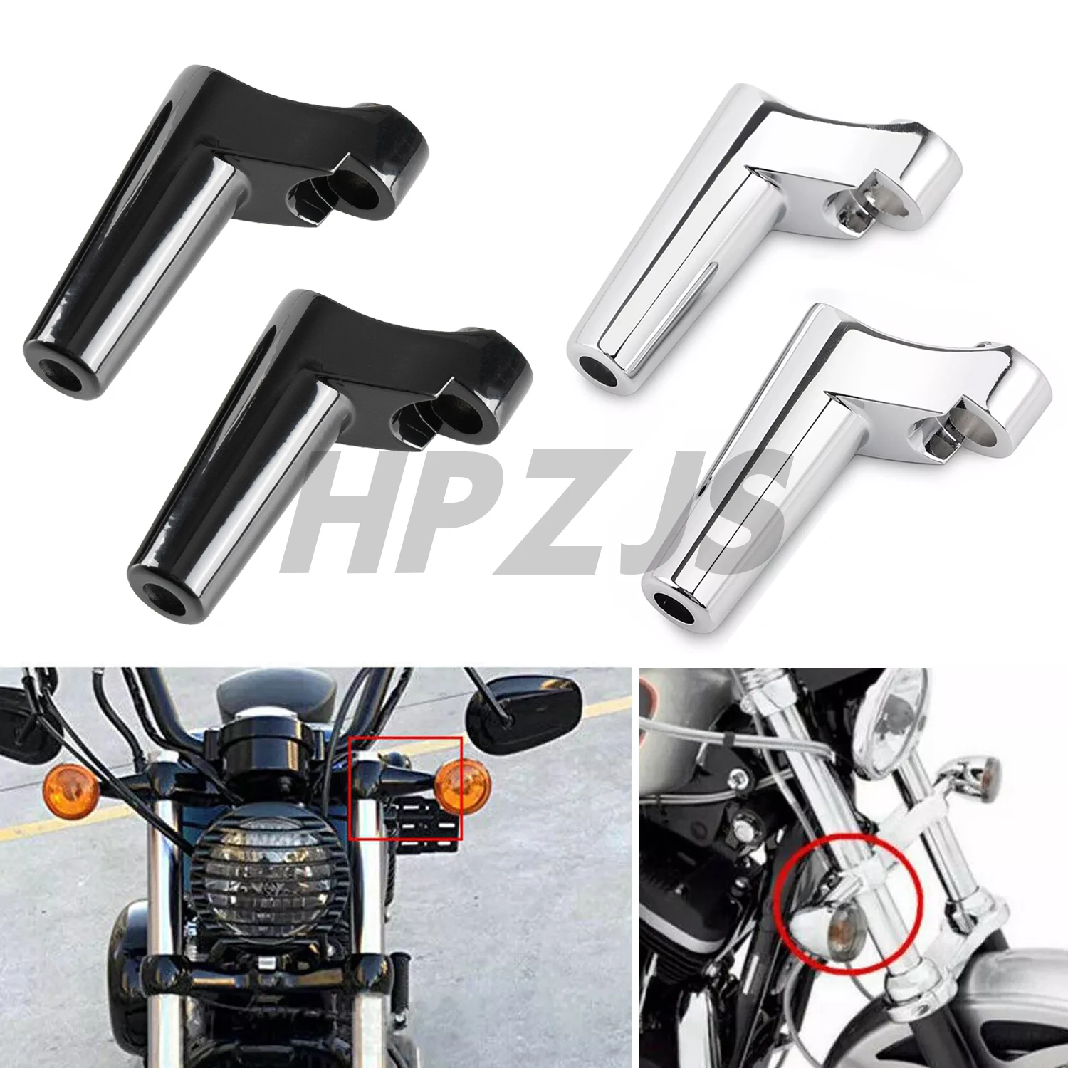 

Front Turn Signal Mounts Relocation Kit For Harley Motorcycle Sportsters XL/XLH 883 1200 883C 1200C 1988-Up Dyna FXD FXDX 91-05