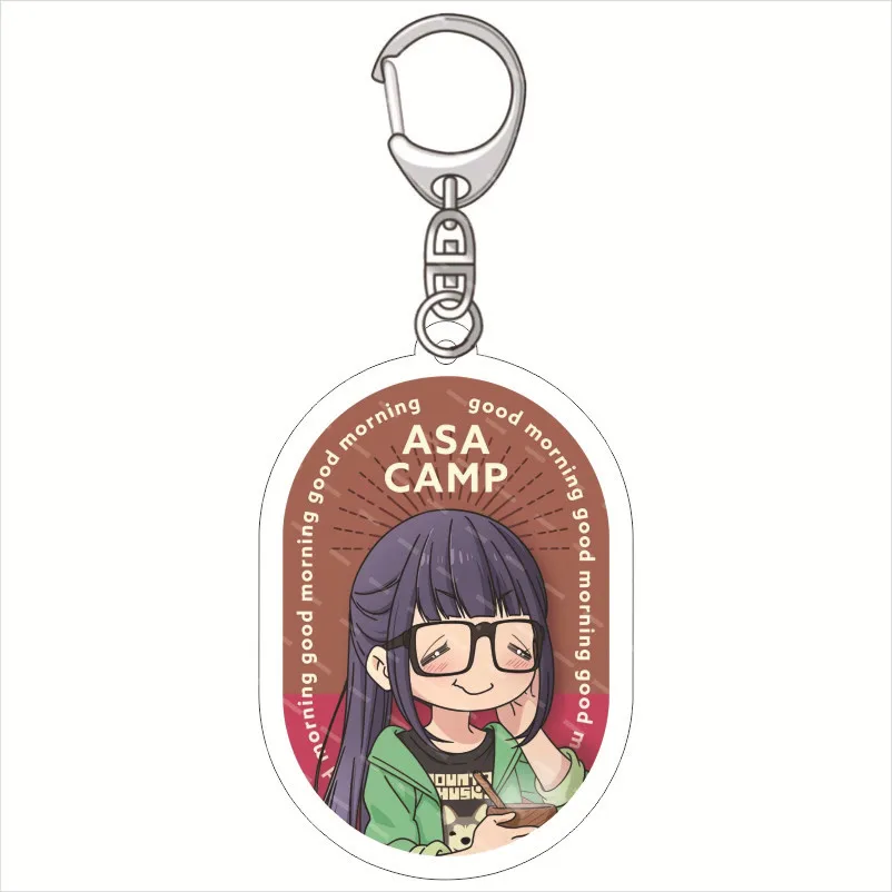 Anime Laid Back Camp acrylic keychain wasabi Mugohara Fujiko Shimarin Okaki Chiaki Car luggage pendant Fans friend gifts 6cm