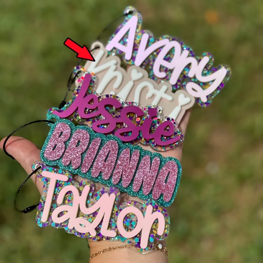 Personalized Custom Name Glitter Acrylic Keychain