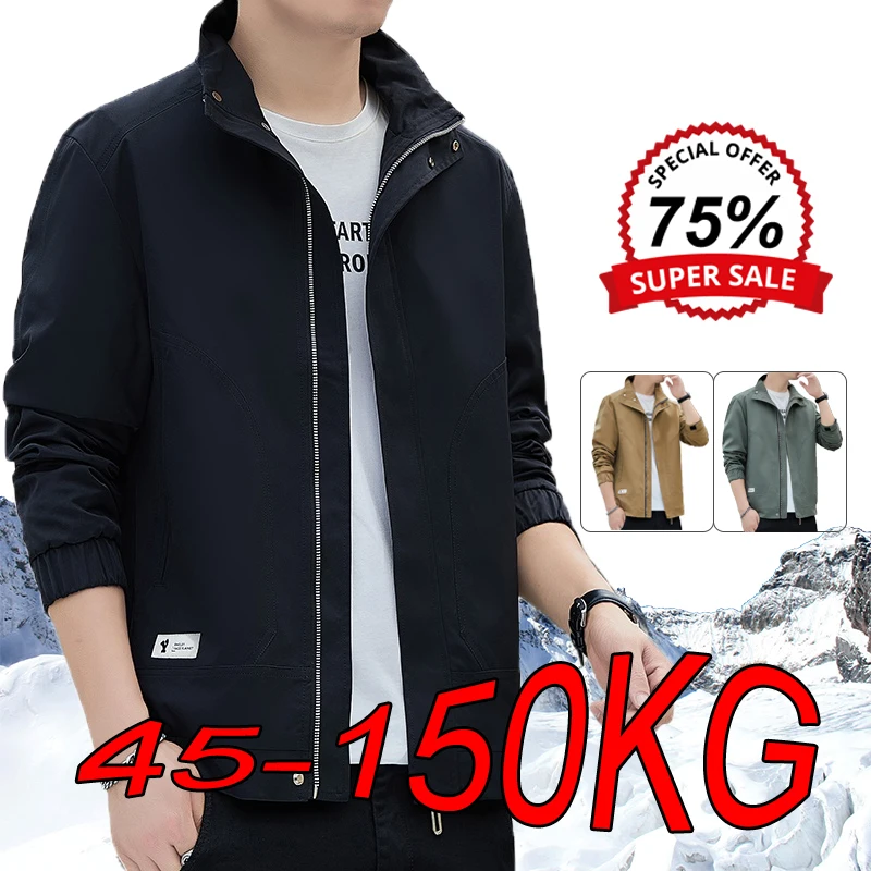 M-8XL Plus Size Business Jackets Men's Autumn Youth Handsome New All-match Tooling Top Large Size 45kg-150kg High-quality Coats