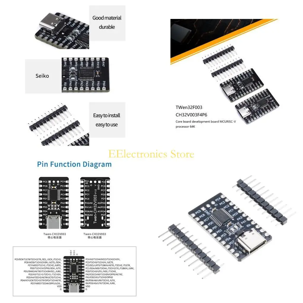B03C TWen32F003 CH32V003F4P6 Core Board Microcontroller RISC V Processor Dev Board for DIY Projects