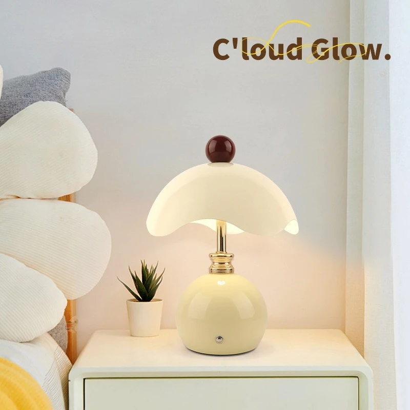 Nordic Minimalist High-end Cream Style Eggshell Table Lamp Suitable for Living Room Decoration Desk Bedroom Bedside Table