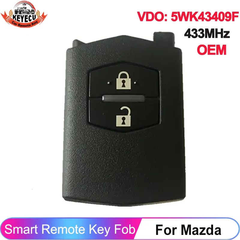 

KEYECU OEM For Mazda Siemens VDO: 5WK43409F 433MHz Circuit Board 2 Buttons Flip Remote Key Control Fob