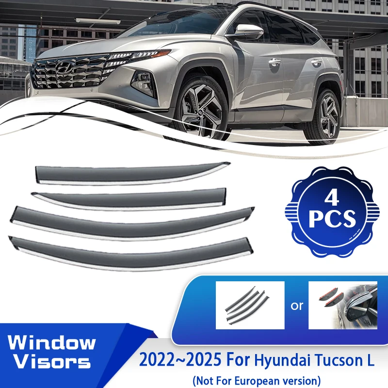 

Window Visor For Hyundai Tucson Tu-són L NX4 2022 2023 2024 2025 LWB Version Window Wind Rain Deflectors Shelter Car Accessories