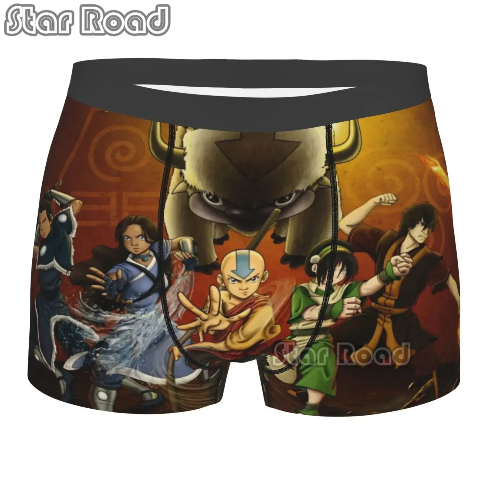 cartoon anime Avatar The Last Airbender Men Underwear Boxer Shorts Panties Novelty Mid Waist Underpants for Homme S-XXL