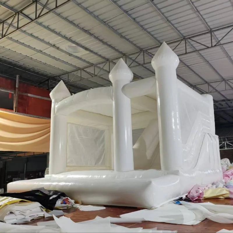Outdoor Inflatable Slide White Wedding Jumper Inflatable Castle Small Trampoline