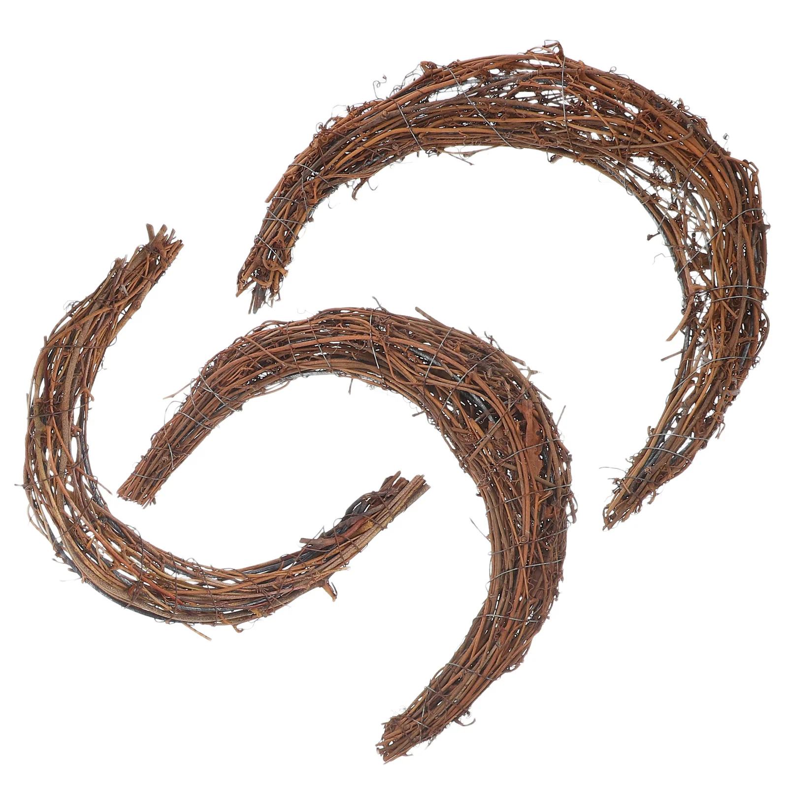 

3Pcs Natural Rattan Moon Wreath Base Grapevine Twig Frame for DIY Party Holiday Wedding Floral Craft Grapevine Wreath