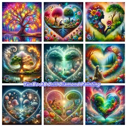 Fantasy Colorful Tree Of Life Art DIY AB Diamond Painting Mosaic Nature Love Landscape Cross Stitch Embroidery Craft Home Decor