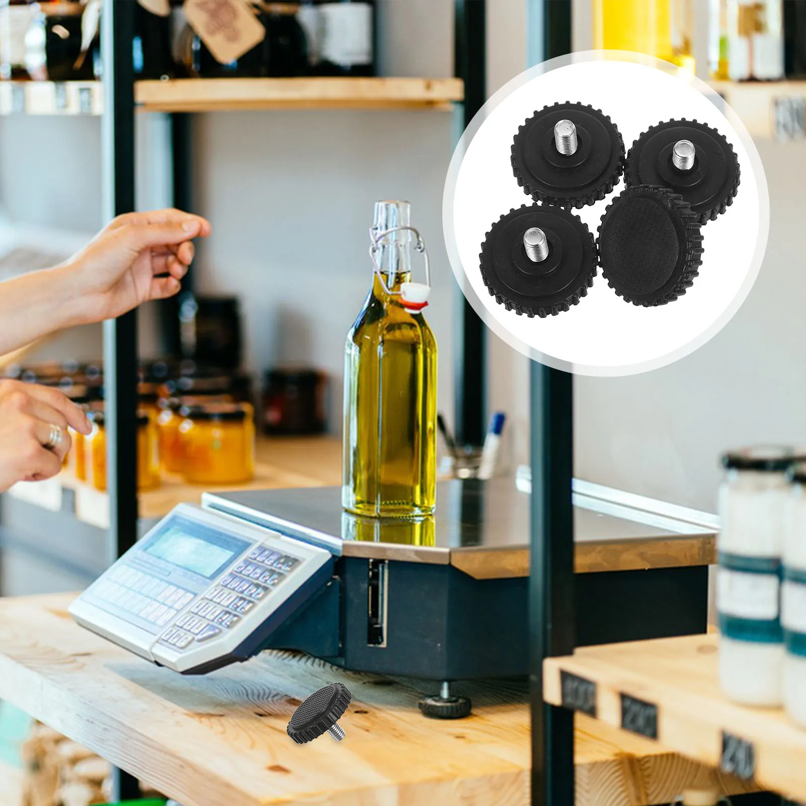 

4 Pcs Electronic Scale Feet Digital Weighing Supports Bumpers Foot Precision Anti-slip Rubber Food Replacement Legs Adjustable