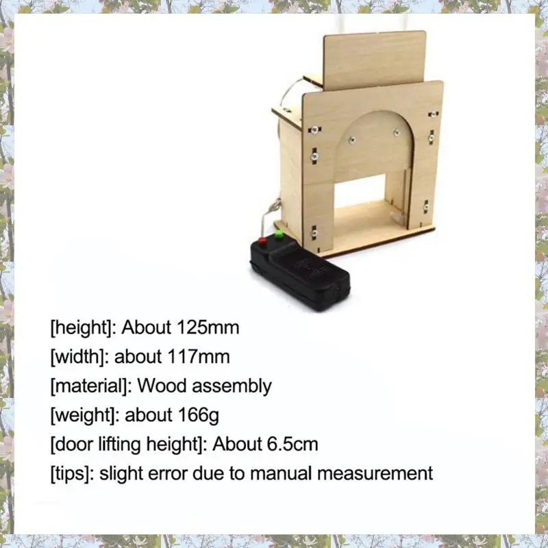 T84C-2X Wooden Lift Door No. 1 Self-Made House Garage Model Electric Door Kit DIY Technology Gizmo