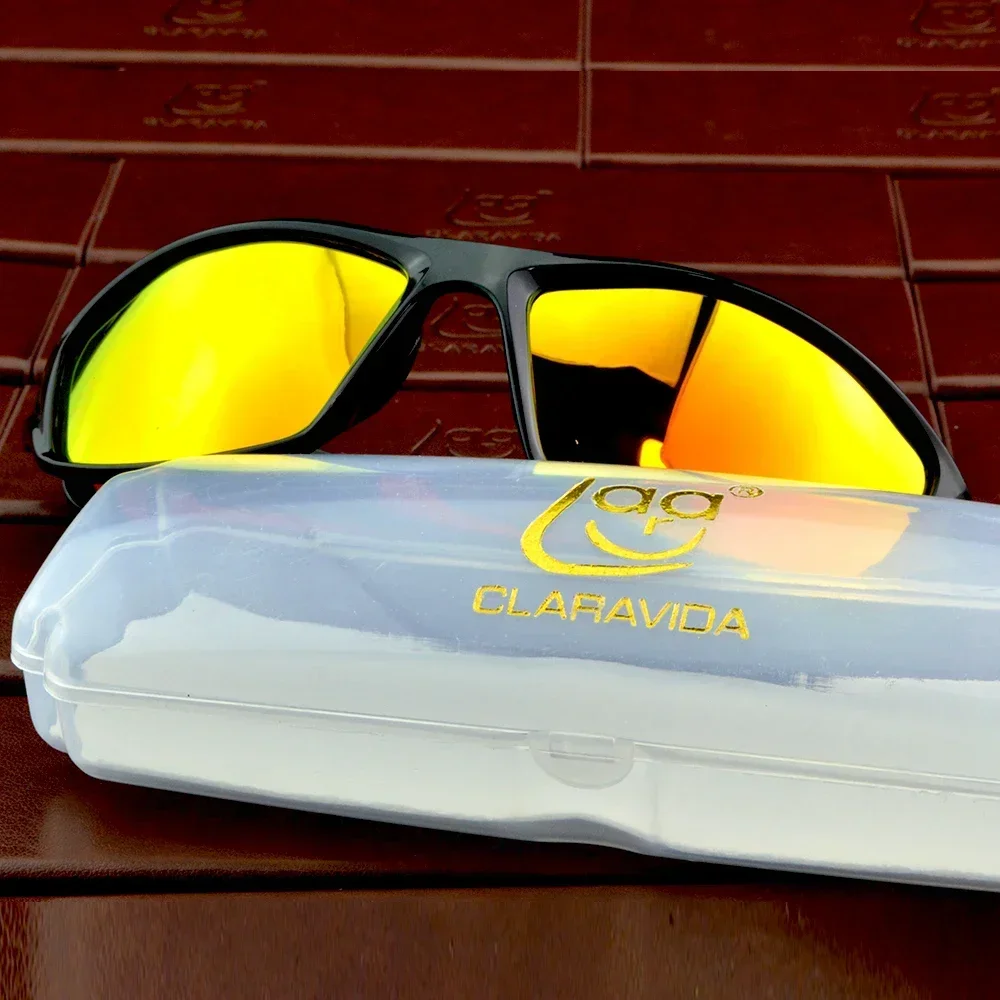 نظارات شمسية كلارا فيدا للرجال للدراجات والصيد والرياضة، مستقطبة بحماية UV400 وUV100%، عدسات عاكسة