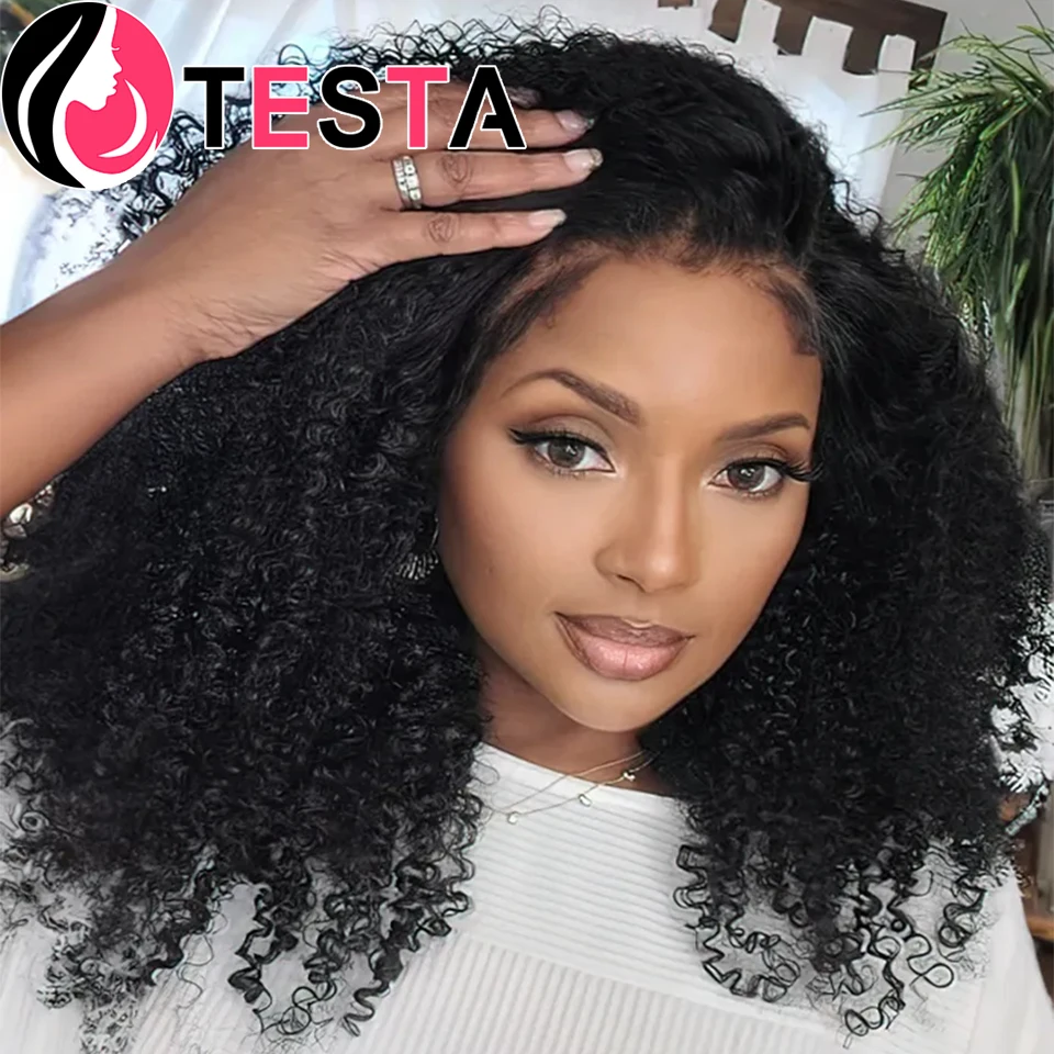 Put And Go Glueless Wigs Human Hair Indian Kinky Curly Pre Cut 4X4 HD Lace Ready To Wear 13X4 Lace Frontal Wigs  250% Density