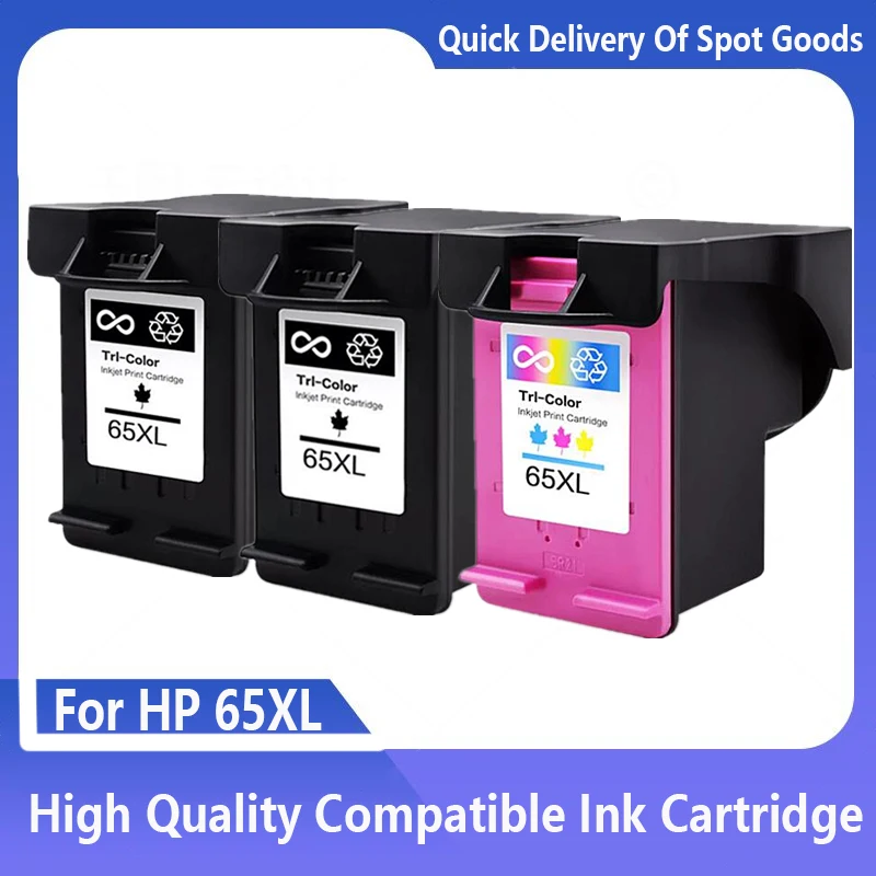 cartucho de tinta compativel hp 65xl deskjet 2620 2621 2622 2623 2624 2625 inveja 5010 5020 5030 5032 5034 5052 5055 01