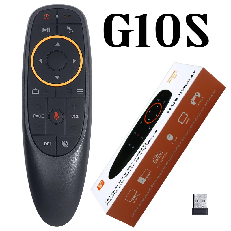 G10S 2.4G Air Mouse Wireless Gyroscope IR Learning Remote for H96 MAX/X88 Pro Android TV Box