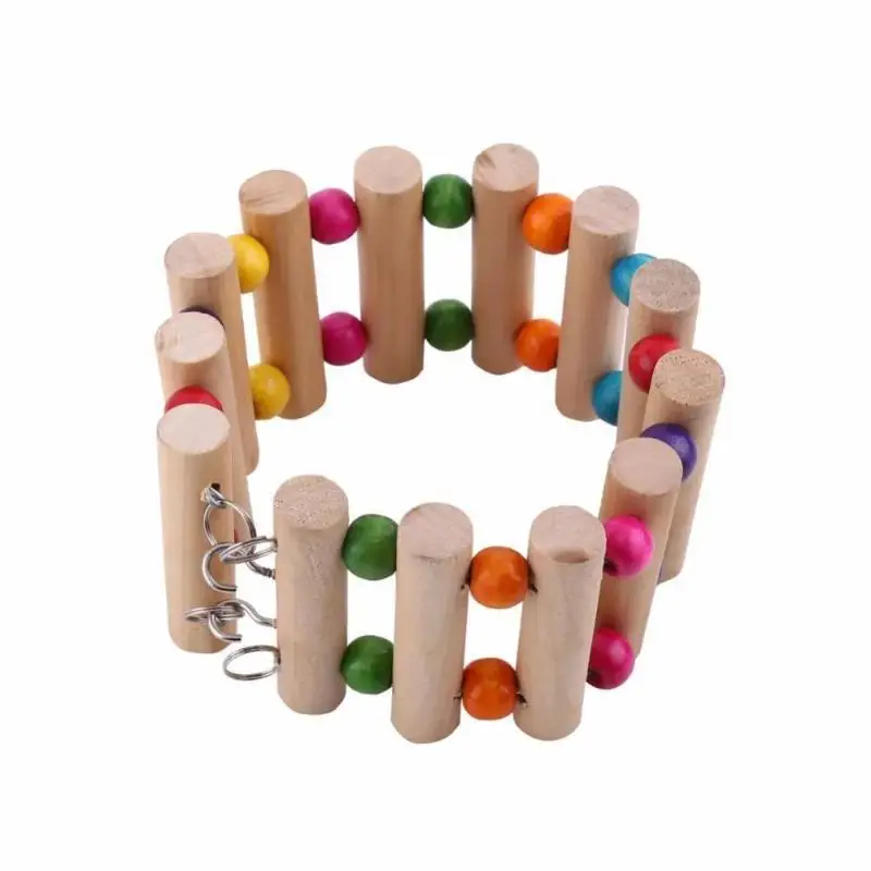 Wooden Hamster Climbing Stairs Parrot Hamster Play Toys Guinea Pig Chinchilla Seesaw Sports Play Toys Small Pet Products view 4