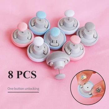 4PCS ผ้านวมหัวเห็ดอุปกรณ์ยึดผ้านวมยึดหัวเข็มขัด Anti Run และ Anti Run Safety กดสองครั้ง One Click ปลดล็อค