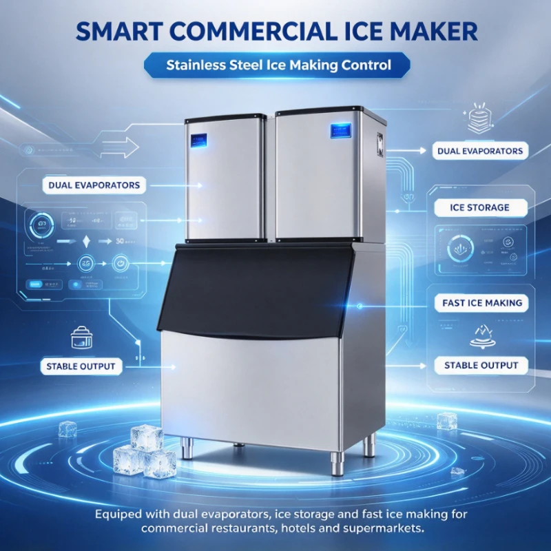 Customized Large Capacity Commercial Ice Maker Automatic Split Stainless Steel Ice Making Machine for Bar Beverage Business