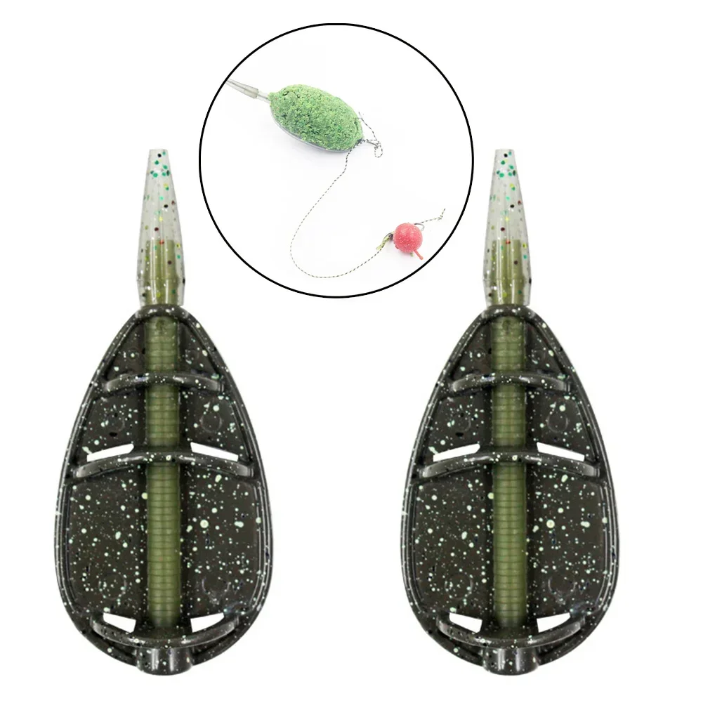 POTEA  Inline Method Feeder Mould Carp Fishing Tools Accessories 5g 35g 45g Method Feeder Bait Holder Basket Fishing Tackle Pesc