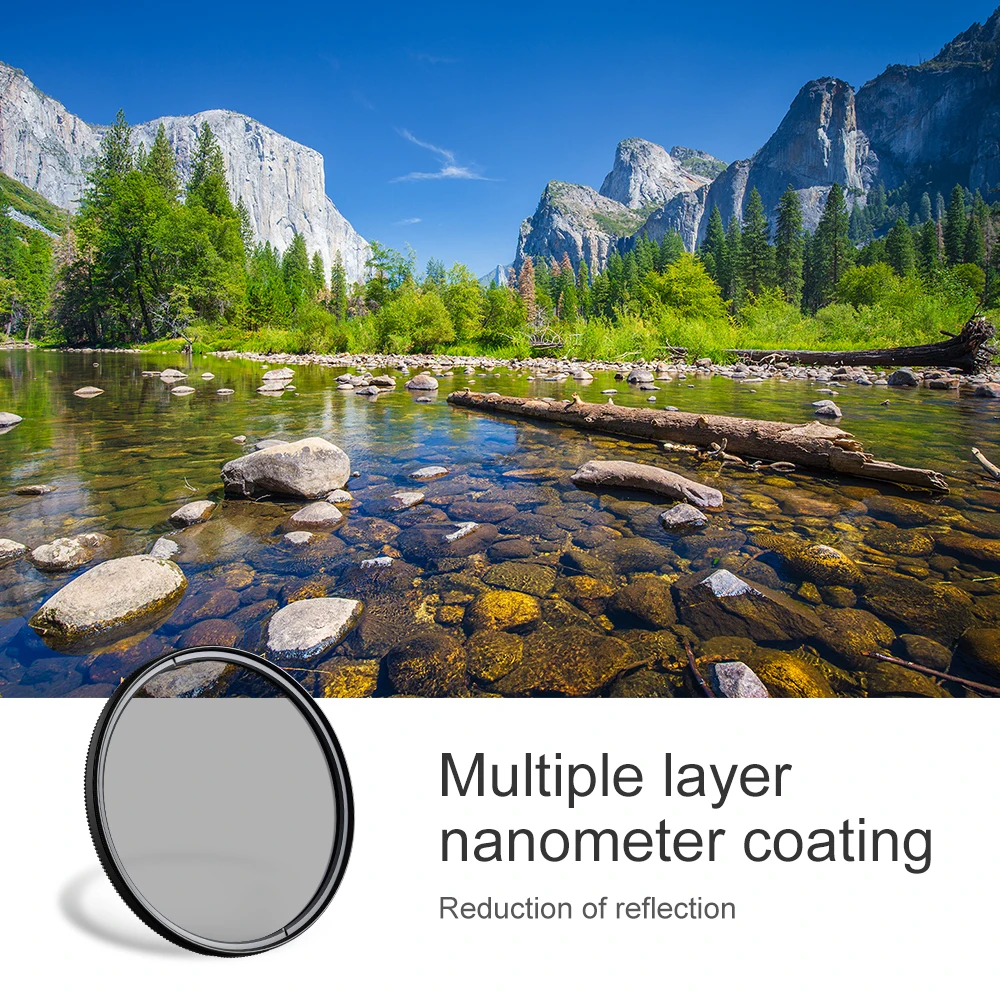 K&F Concept MC CPL Circular Polarizer Filter Ultra Slim Multi Coated 37/43/46/49/52/55/58/62/67/72/77/ 82mm With Cleaning Cloth