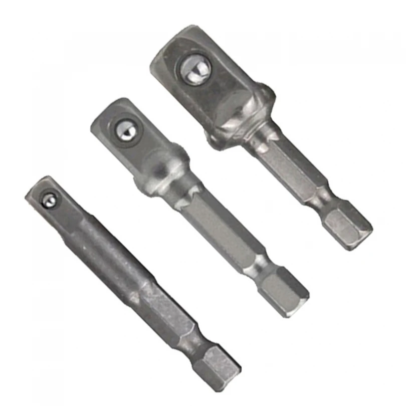 3pcs Lengthened Hex Handle Turn Square Connecting Rod Hex Shank Socket Adapter Drill Bit Driver Tools for Electric Screwdriver