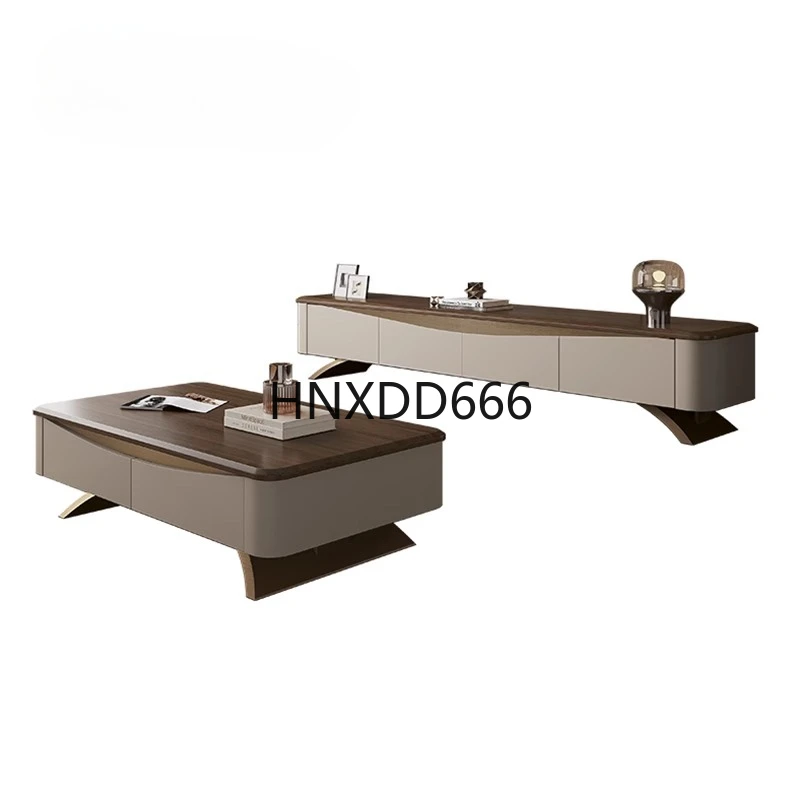 طاولة قهوة من الخشب الصلب، خزانة تلفزيون لغرفة المعيشة، مزيج من خشب الجوز الأسود #2