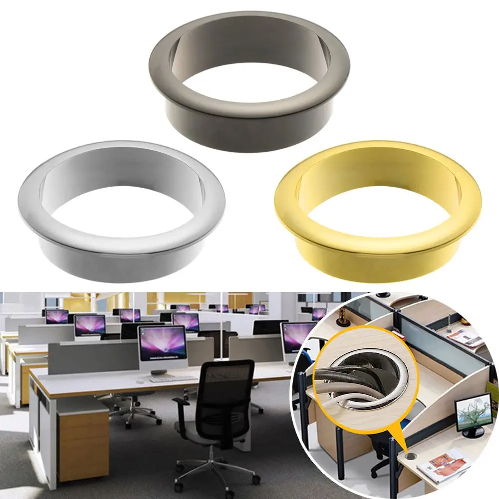 Round Tidy Cable Clamp Buckle Line Office Desk Table Cable Fastener Computer Grommet Wire Hole Cover Line Box