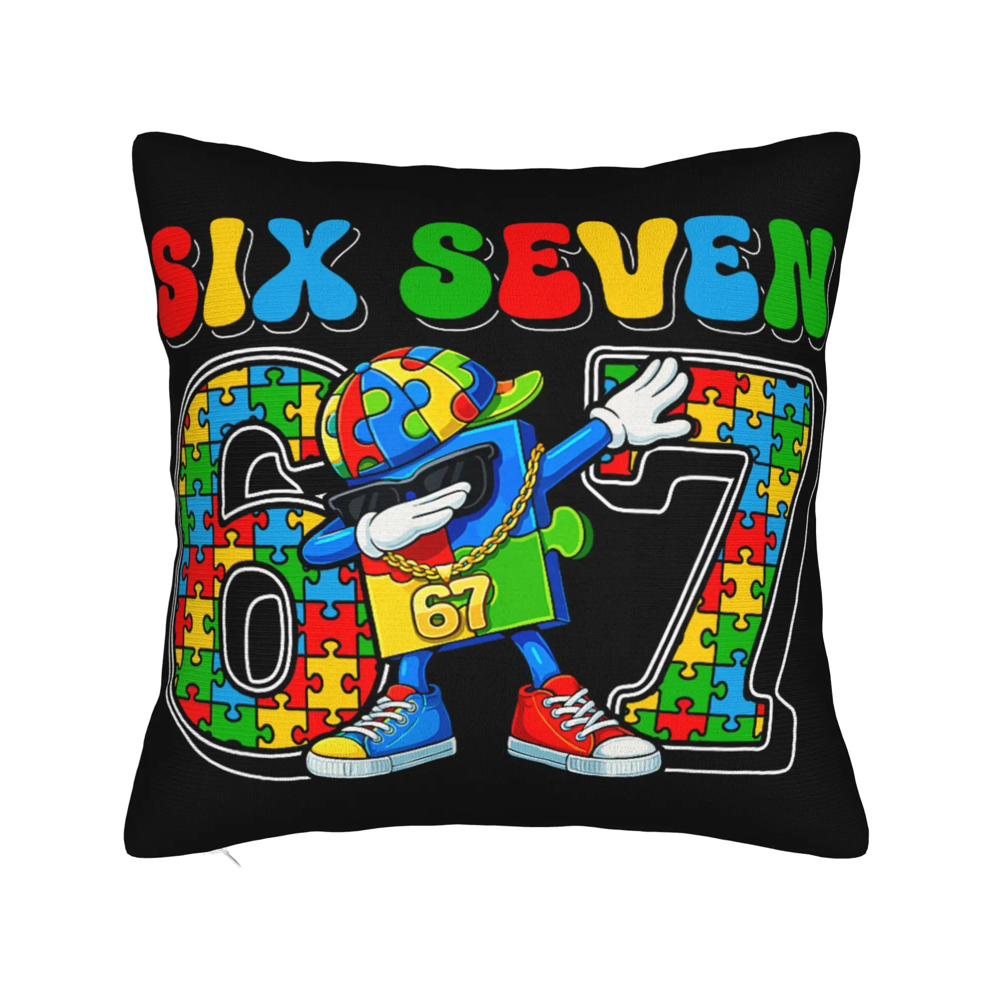 Decorative Pillow Covers Dabbing Puzzle Autism Awareness Accessories Chair  Throw Pillow Case Cover Square Multiple Sizes