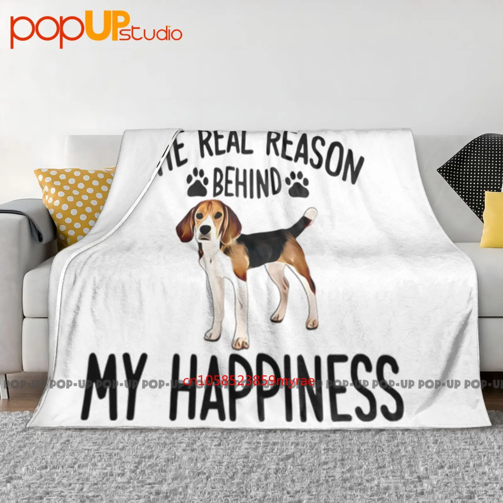 Real Reason Behind My Happiness Beagle Mom Owner Ultra-Soft Blanket Quilt Winter Sofa Cover Bed Covers