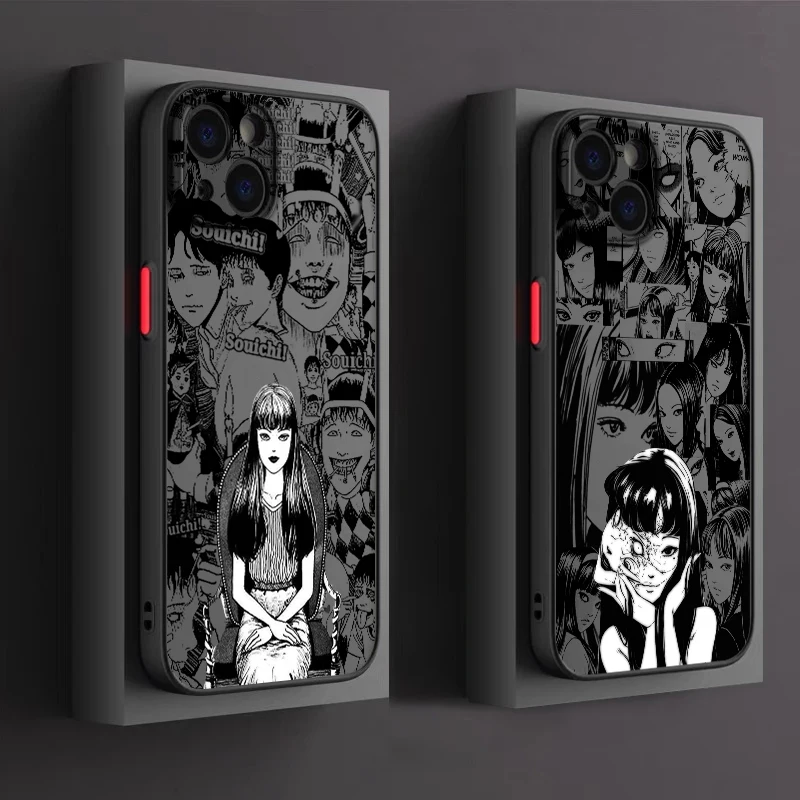 Anime Junji Ito Phone Case For Apple iPhone 15 14 13 12 11 XS Mini Pro Max 8 XR X Matte Frosted Translucent