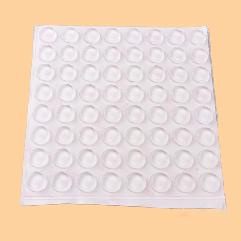 64Pcs 12.7*3.5MM Protective Silicone Rubber Feet Pads Furniture Laptop Cabinet Catches Door Stops Draw Bumper Shock Absorber