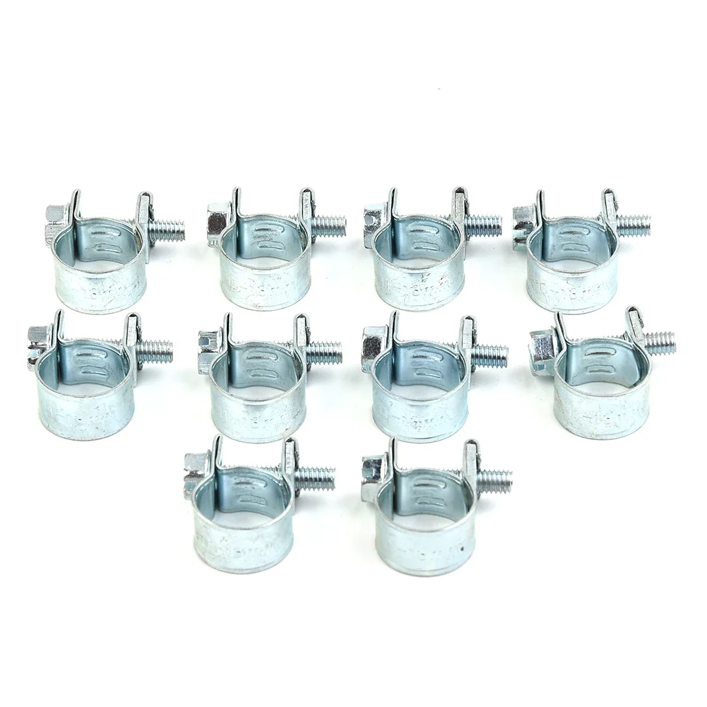 Colliers de serrage de tuyau de carburant en acier au carbone, matériel de fixation, or, fiosphbride, huile, eau, ligne, 11-13mm, 13-15mm, 10 pièces