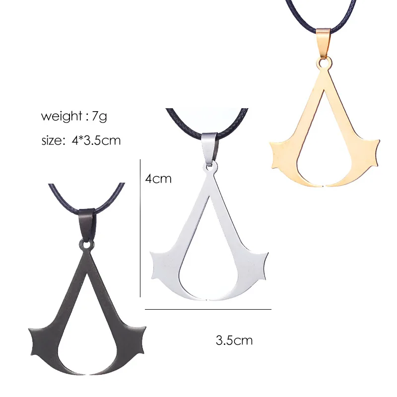 Fashion Charm Assassin Pendant Necklaces Women Hollow Out Stainless Steel Chain Necklace Geometry Students Jewelry Gifts