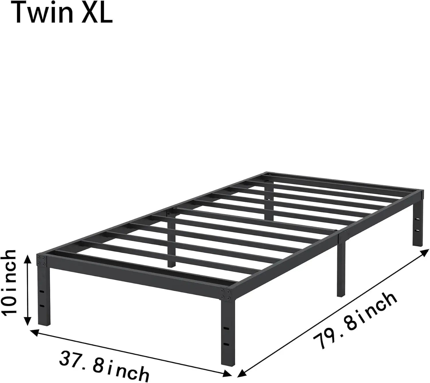 

10 H Xl Twin Bed Frames, Platform Metal Bed Frame Twin Xl Size Heavy Duty Steel Slat Mattress Foundation, No Box Spring Ned,
