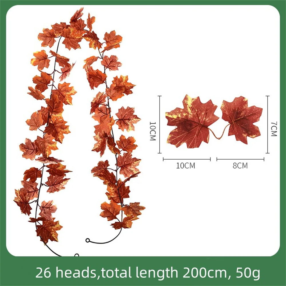 Искусственная гирлянда из кленовых листьев, осенняя висячая лоза, лоза для свадьбы, Дня благодарения, Хэллоуина, живописная зона, садовый декор