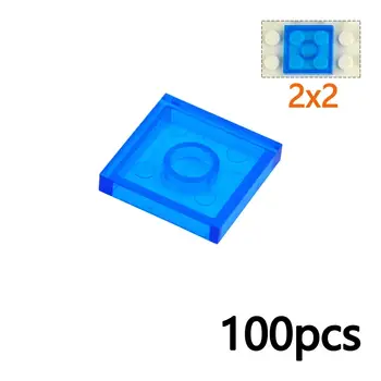 DlY 透明光滑積木創意玩具組裝人偶藍色透明 1x2 1x4 2x2 2x4 薄型模型積木相容品牌 10 最佳銷售 透明樂高 - №6