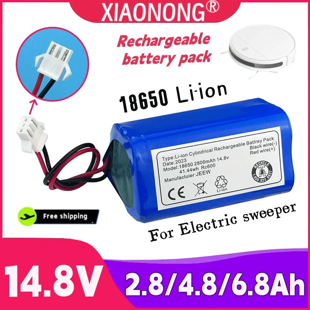 

New 14.8V 2800/4800/6800mAh Li-ion Battery Pack SM 3P Plug For Airrobo P20 Robot Vacuum Cleaner