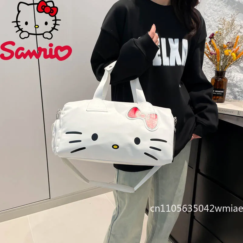 Hello Kitty New Travel Handbag Fashion High Quality Multi Functional Luggage Bag Cartoon Versatile Large Capacity Storage Bag