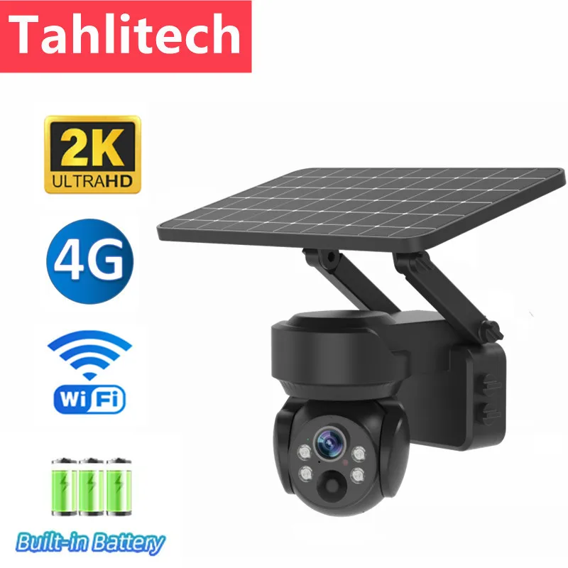 

4MP Solar Camera Outdoor 4G/Wifi Camera 4X Optical Zoom Motion Detection Full Color Night Vision Security IP Cameras
