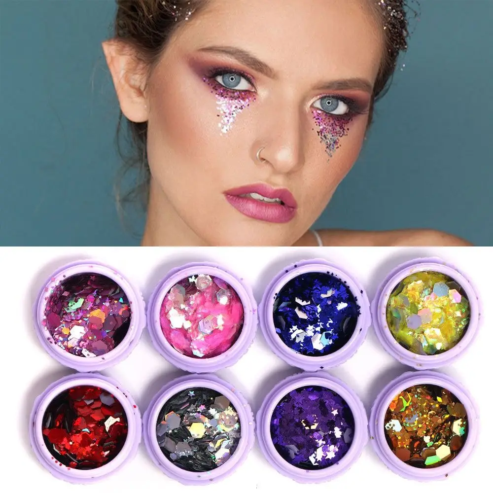 Long Lasting Starlight Eye Shadow Waterproof Multi-functional Laser Sequins Flash Powder Sparkle Shimmer Face Glitter